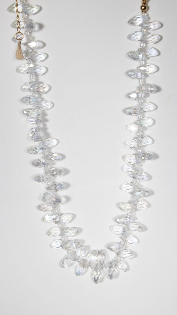 Collar de cristal facetado transparente perteneciente a la colección Merry Lights. Disponible también en azul, verde y rojo | By MELLUSHOP